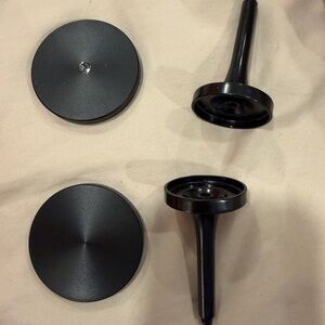 Matte Black Round Pedestal Stands - Set of 2